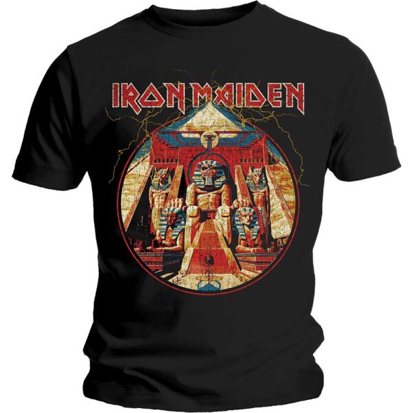 T-shirt Iron Maiden : Powerslave Lightning Circle (Unisex Medium)