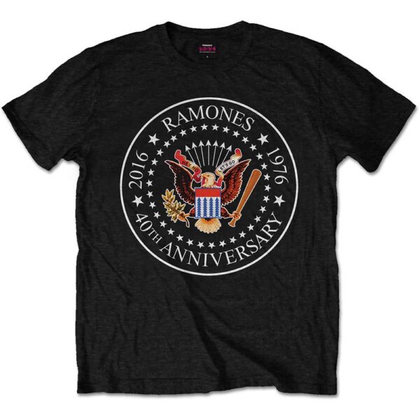 T-shirt Ramones : 40Th Anniversary Seal (Unisex Large)