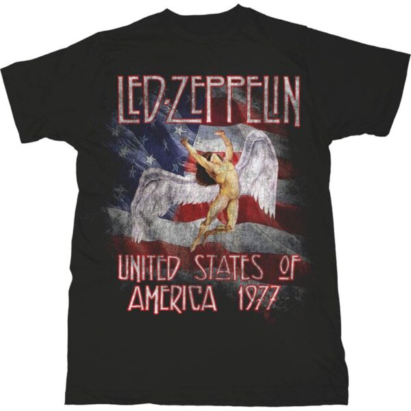 T-shirt Led Zeppelin: Stars N’ Stripes Usa ’77 (Unisex Tg. L)