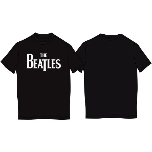 T-shirt The Beatles : Drop T Logo Black (Unisex Tg Small)