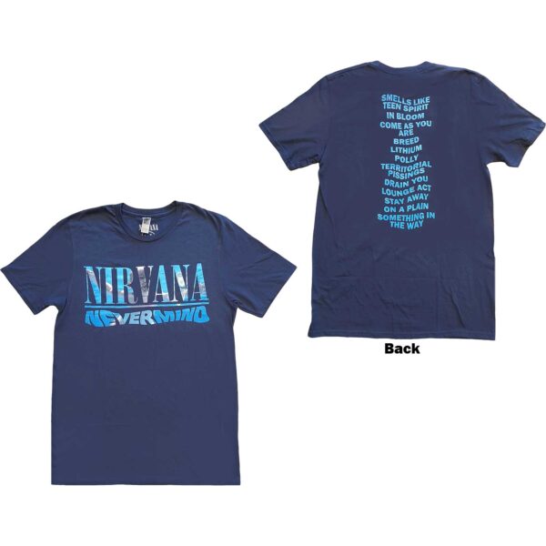 T-shirt Nirvana : Nevermind (Unisex blue tg.M)
